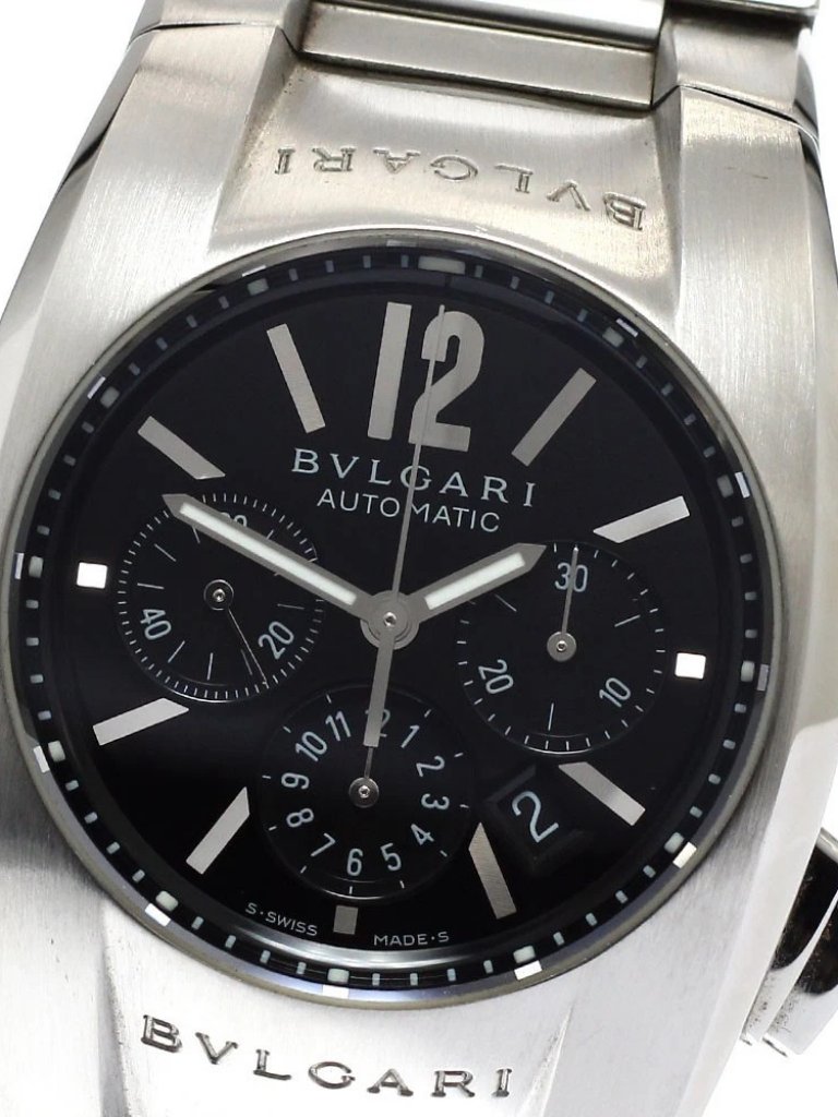 Bvlgari Elgon Eg35sch Chronograph Black Dial Automatic Boys Watch941234